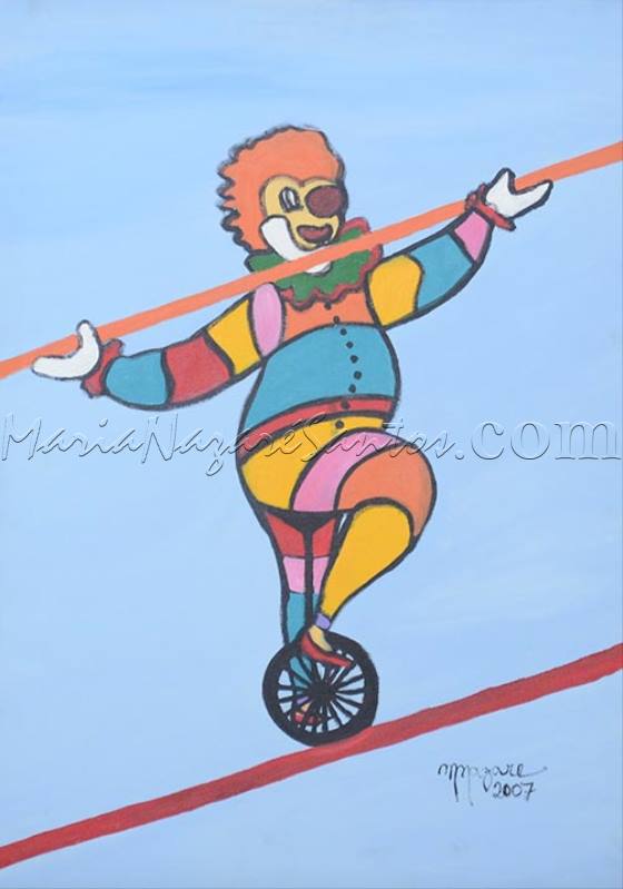 <b>Cod.: </b> 209, <b>Title:</b> The Dizilino Equilibrist, <b>Dimension:</b> 28 x 20 in, <b>Year:</b> 2007, <b>Technical:</b> acrylic on canvas, <b>Status:</b> Available