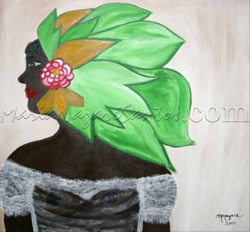 <b>Cod.: </b> 378, <b>Title:</b> Leaf Turban, <b>Year:</b> 2007, <b>Technical:</b> Giclee on Canvas, <b>Status:</b> Avaliable