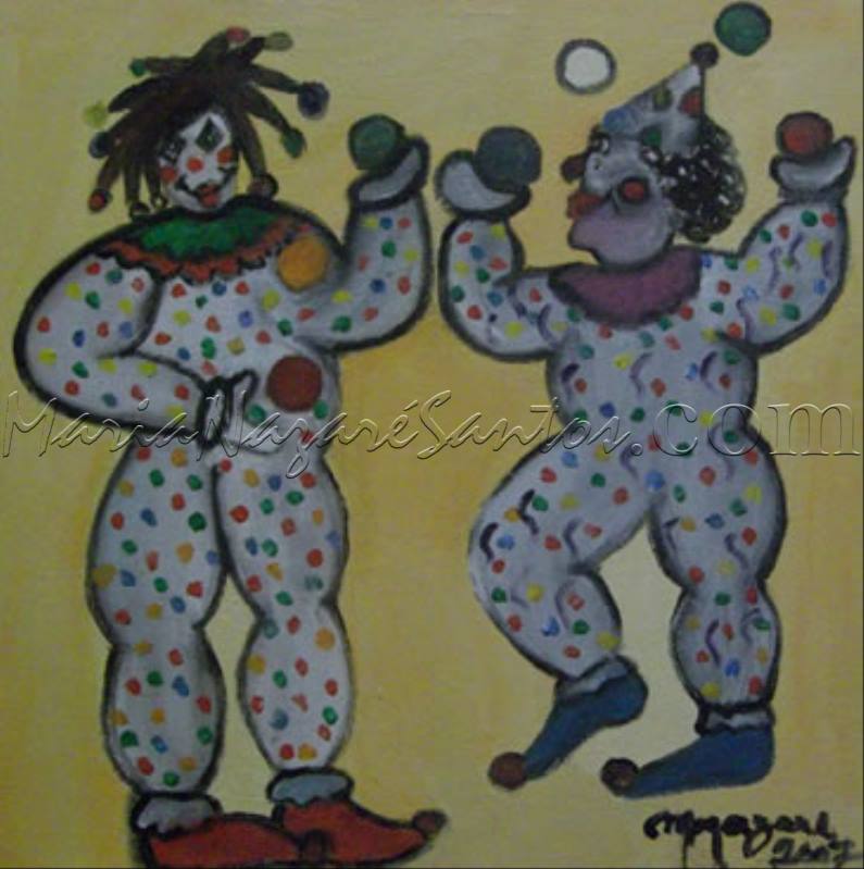 <b>Cod.: </b> 454, <b>Title:</b> Juca and juquinha, <b>Dimension:</b> 11.7x11.7 (in), <b>Year:</b> 2007, <b>Technical:</b> oil on screen, <b>Status:</b> Available