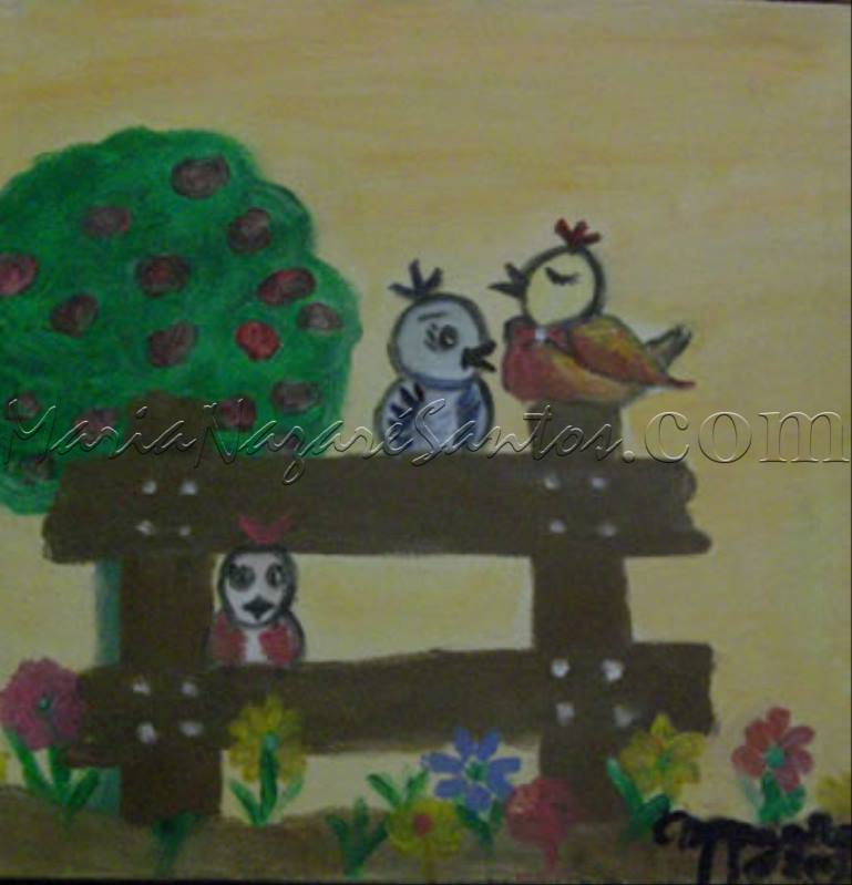 <b>Cod.: </b> 459, <b>Title:</b> Cuddle, <b>Dimension:</b> 9.75x9.75 (in), <b>Year:</b> 2007, <b>Technical:</b> oil on screen, <b>Status:</b> Available