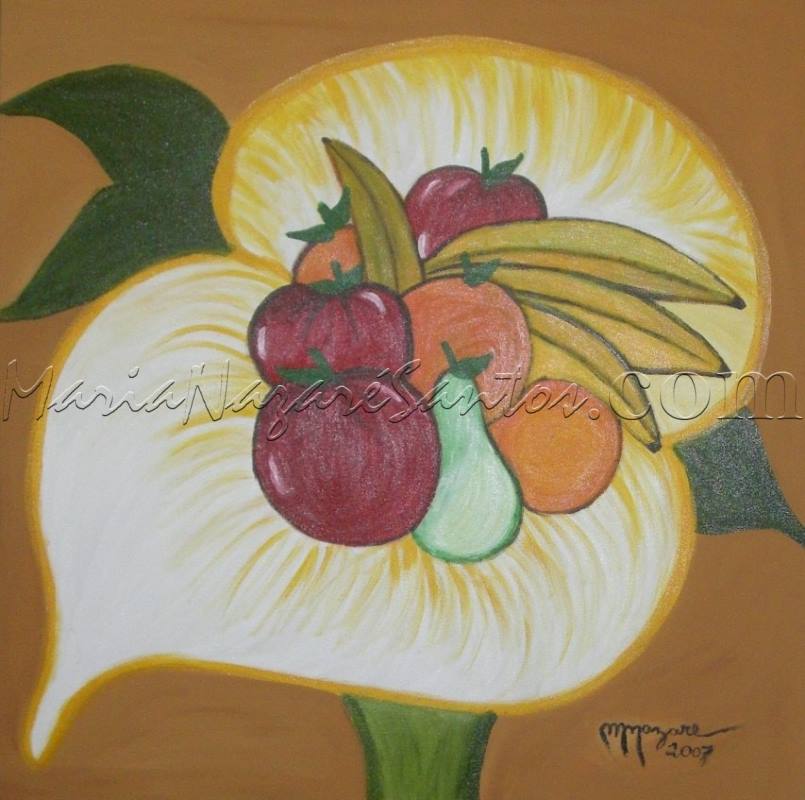 <b>Cod.: </b> 559, <b>Title:</b> It's delicious to eat fruit, <b>Dimension:</b> 23 x 23 in, <b>Year:</b> 2007, <b>Technical:</b> acrylic on canvas, <b>Status:</b> Available