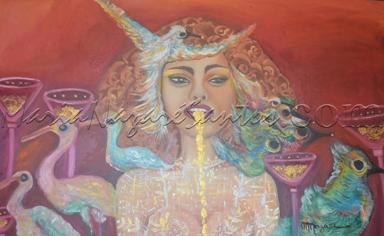 <b>Cod.: </b> 713, <b>Title:</b> The bad is what comes out of the mouth, <b>Dimension:</b> 30 X 40 in, <b>Year:</b> 2017, <b>Technical:</b> Giclee on canvas, <b>Status:</b> Available